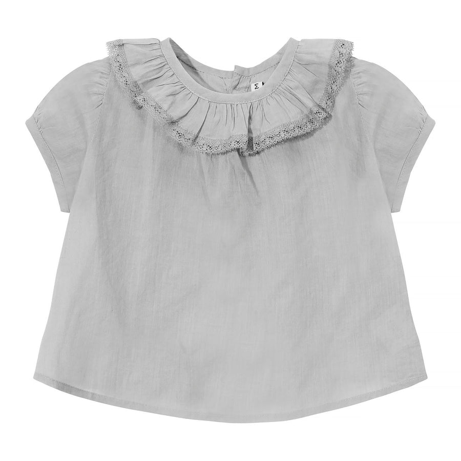 SURI blouse - grey cotton - HOWTOKiSSAFROG
