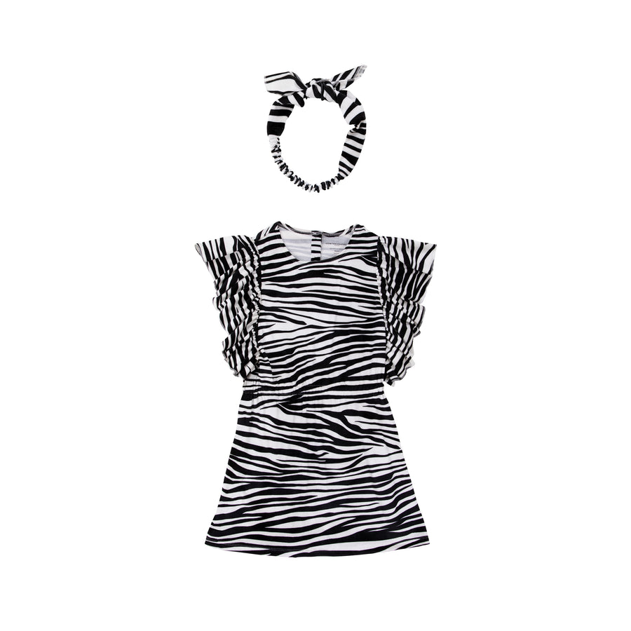 Celeste dress - zebra - HOWTOKiSSAFROG