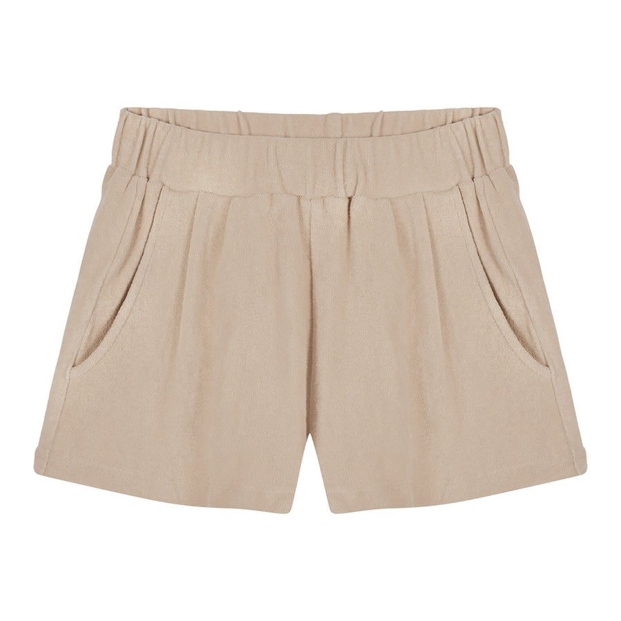 DEE SHORTS - beige terry - HOWTOKiSSAFROG