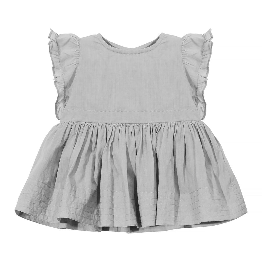 FIFI Dress - grey cotton - HOWTOKiSSAFROG