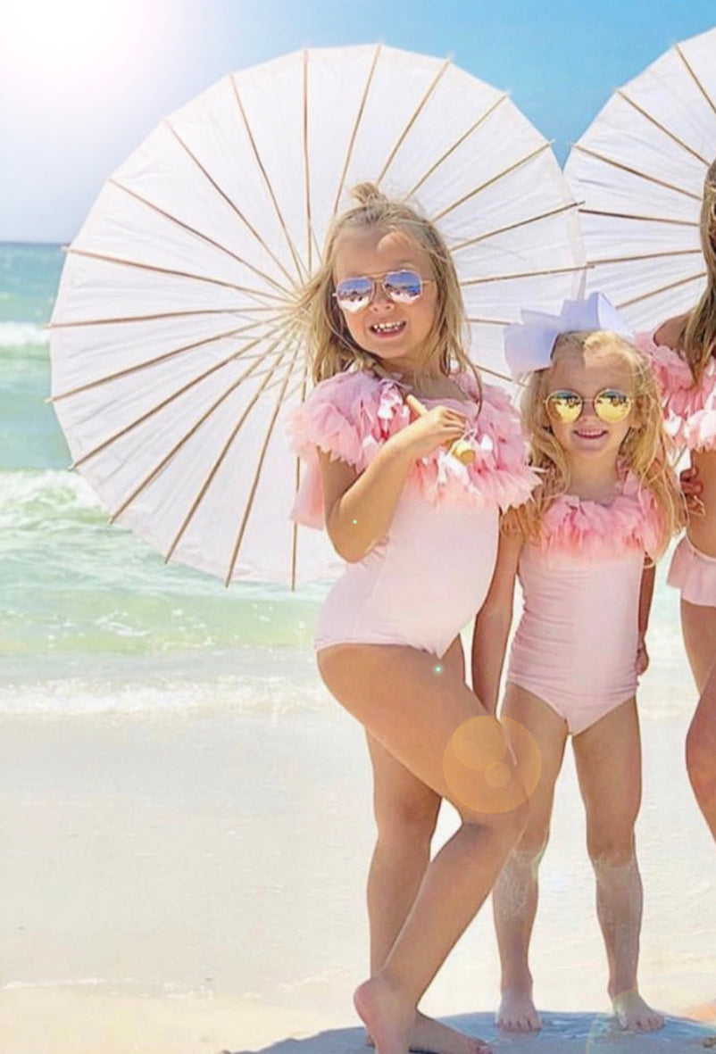 PINK swimsuit with petal frills - STELLA COVE - HOWTOKiSSAFROG