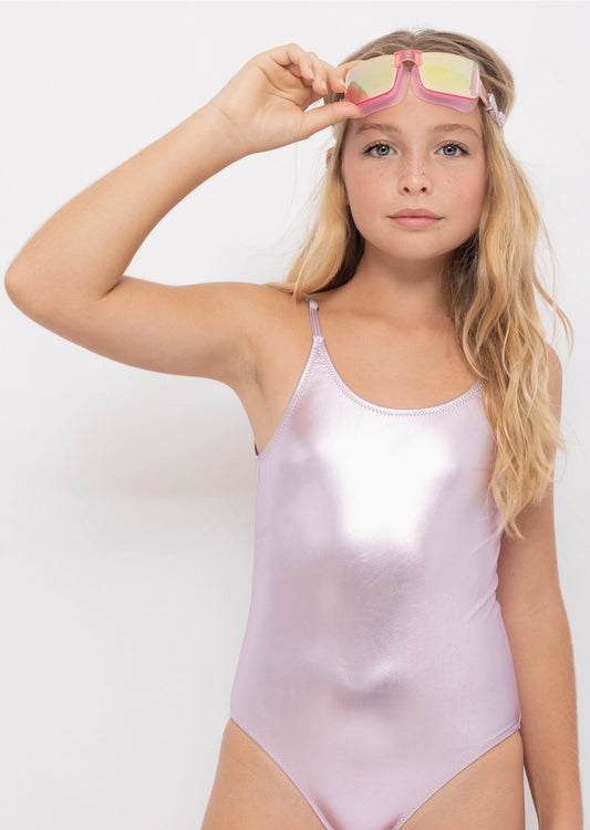 METALLIC pink swimsuit - STELLA COVE - HOWTOKiSSAFROG