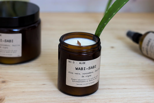 NO 9 Aloe candle 150 gr - WABI-SABI - HOWTOKiSSAFROG