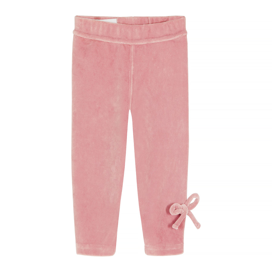 Slim legging baby - pink velvet - HOWTOKiSSAFROG