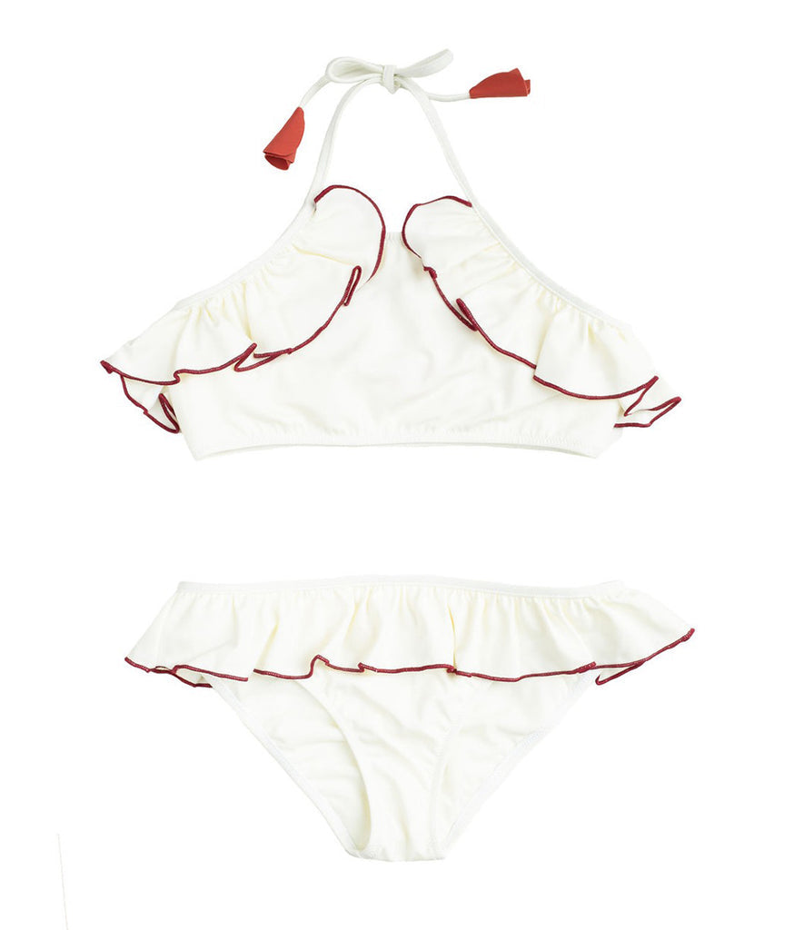 LEILA bikini - white /terracotta FOLPETTO - HOWTOKiSSAFROG