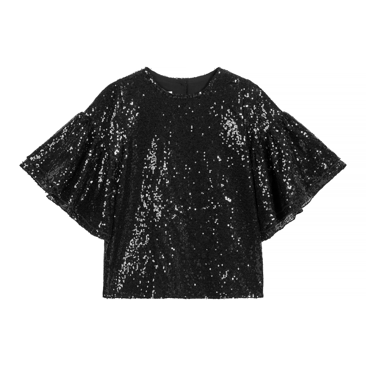 JASSY top - black sequin - HOWTOKiSSAFROG