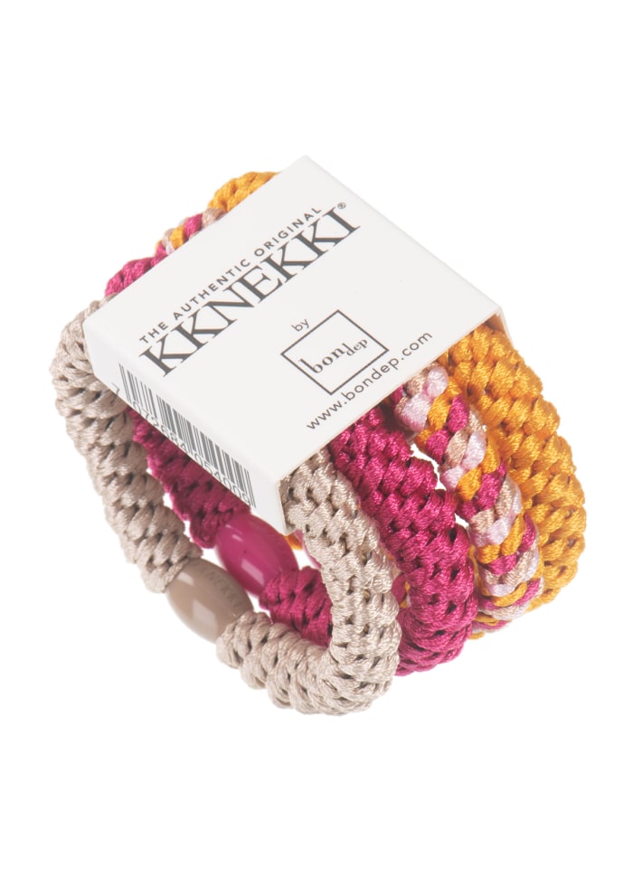 Knekki bundle hairties - pink/yellow - HOWTOKiSSAFROG