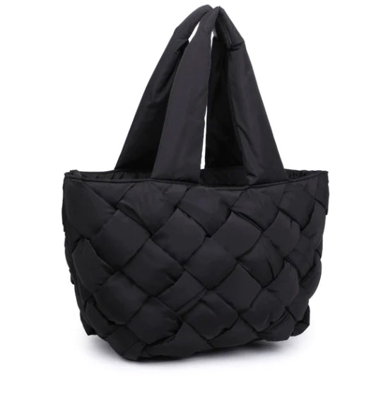 BRAIDED TOTE BAG - black - HOWTOKiSSAFROG